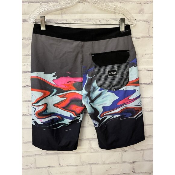 HURLEY Phantom Voodoo Swim Board Shorts Men’s Size‎ 28 Black Pink Aqua - Picture 2 of 11